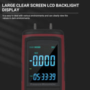 LABART Digital Manometer Dual-Port Manometer Gas Pressure Tester 13 Selectable Units with Data Logger & Software GT5101